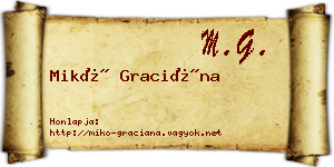 Mikó Graciána névjegykártya